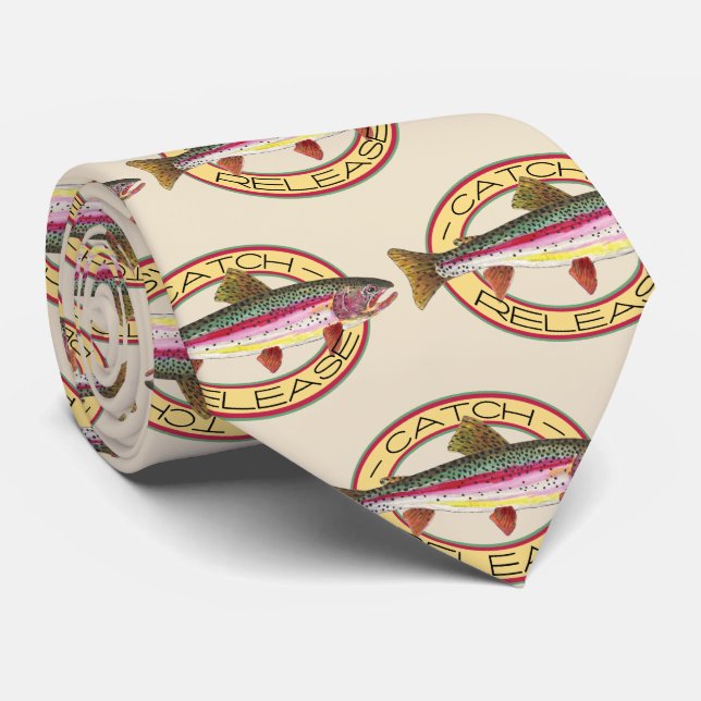 Gravata Capturar e soltar truta arco-íris pescando para el (Rolled)