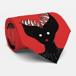 Gravata Caráter Gótico Escuro Da Menina Demônio Com Dentes