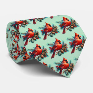 Gravata Cardeal em Pine Branch com Berries de inverno