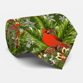 Gravata Cardinal Pássaro Verde de Inverno