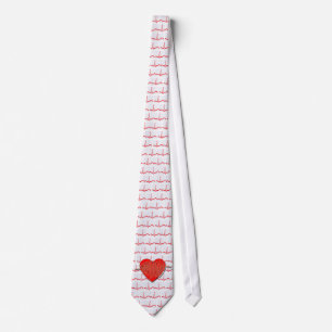 GRAVATA CARDIOGRAM COM LAÇO DO CORAÇÃO