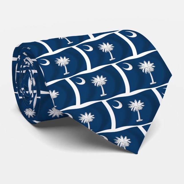 Gravata Carolina do Sul Flag Tie (Rolled)