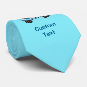 Gravata Carro azul com amarração de pescoço com bolhas