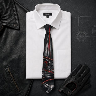 Gravata Carro Esportivo Clássico Vintage Charcoal Masculin
