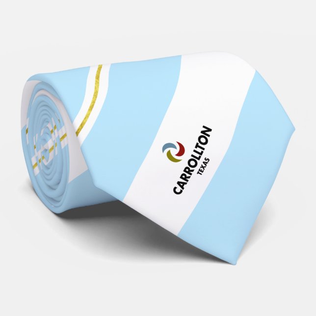 Gravata Carrollton (Texas), bandeira da cidade, Neck Tie (Rolled)