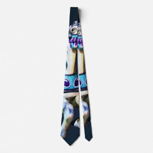 Gravata Carrossel Cavalo Vestido em Lavanda e Azul