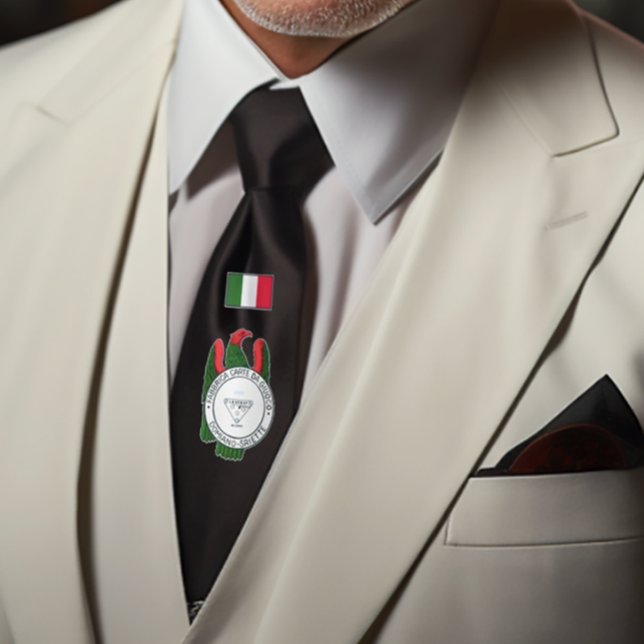 Gravata Cartaz italiano siciliano Ace de Nostalgia Dourada (Italian Ace of Gold
Black Tie)