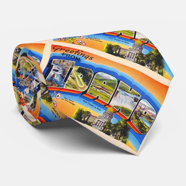 Gravata Cartões postais de letras grandes com ID de Idaho (Rolled)