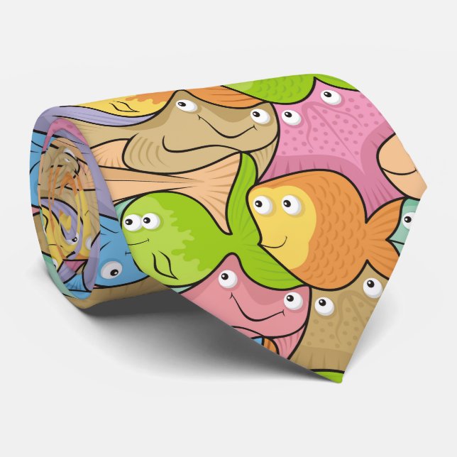 Gravata Cartoon Fishes (Rolled)
