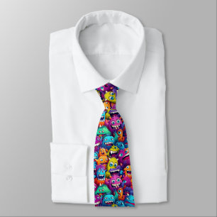 Gravata Cartoon Monsters Necktie