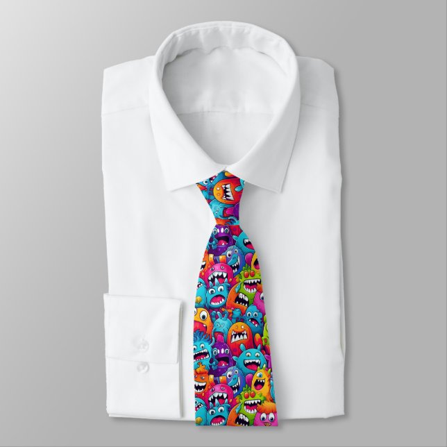 Gravata Cartoon Monsters Necktie (Amarrado)