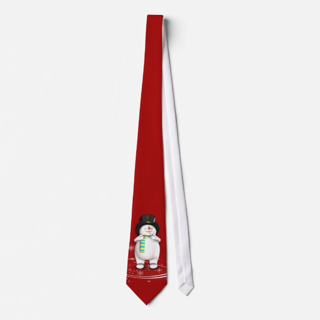 Gravata Cartoon Snowman Natal (Frente)