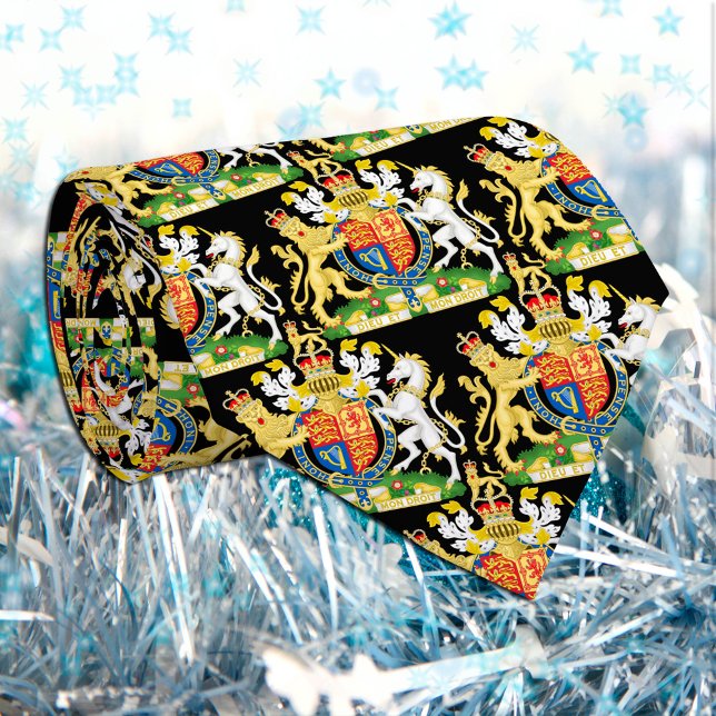 Gravata Casaco de armas do Reino Unido, British Flag, Blac (Criador carregado)