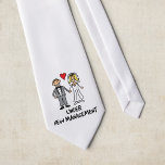 Gravata Casal De Casamento - Sob Nova Gestão<br><div class="desc">Um belo desenho de um casal recém-casado,  intitulado 'sob nova direção'. É a noiva ou o noivo que veste as calças no casamento? Excelente para um presente de casamento,  ou para vestir na lua de mel.</div>