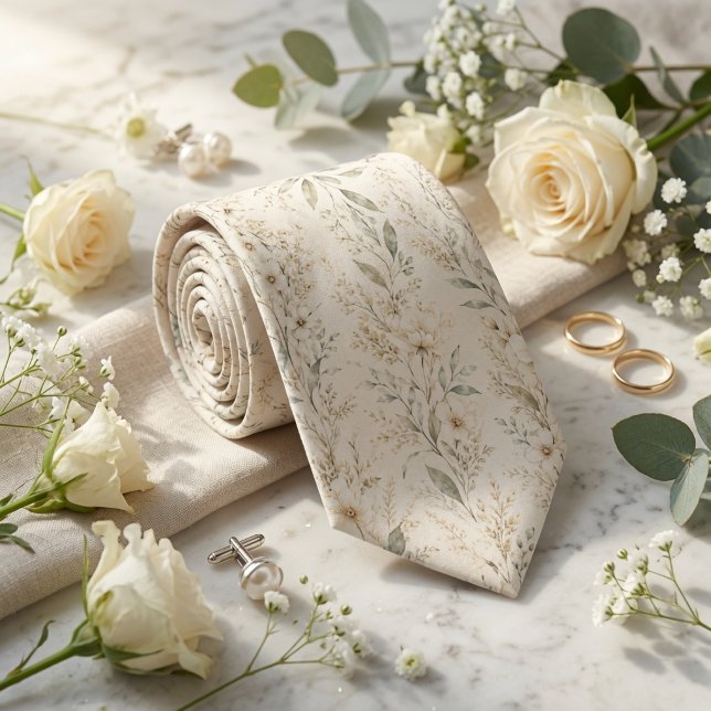 Gravata Casamento Botânico Flor de Marfim (Criador carregado)