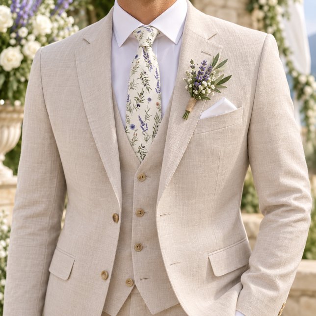 Gravata Casamento Botânico Lavanda Provença (Criador carregado)