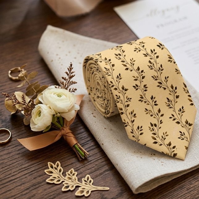 Gravata Casamento Botânico Minimalista (Criador carregado)