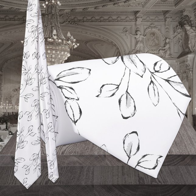 Gravata Casamento branco Eucalyptus Greenery (Criador carregado)