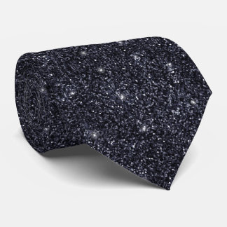 Gravata Casamento brilhante de brilho preto e prata