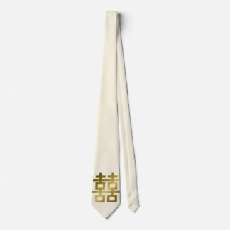 Gravata Casamento Chinês de Felicidade Dupla Minimalista S