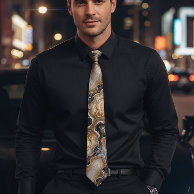 Gravata Casamento com dourado e mármore preto (Criador carregado)