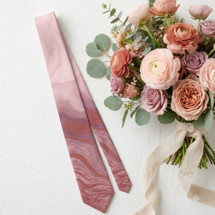 Gravata Casamento com mármore rosa e terracota
