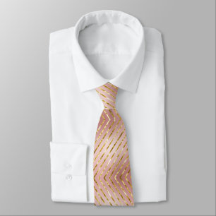 Gravata Casamento com riscas de brilho Dourada Elegante