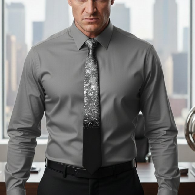 Gravata Casamento de Chic prata ombre sparkle (Criador carregado)