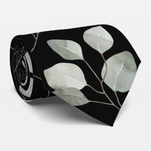 Gravata Casamento de Eucalipto Dólar Prata Elegante