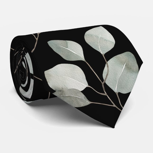 Gravata Casamento de Eucalipto Dólar Prata Elegante (Rolled)