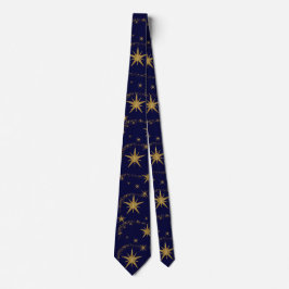 Gravata Casamento de marinho Blue Dourado Star Men, Gradua