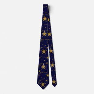 Gravata Casamento de marinho Blue Dourado Star Men, Gradua