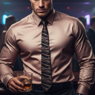 Gravata Casamento de ouro de rosa chic e de esmagador de m