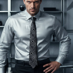 Gravata Casamento de prata e faísca negra