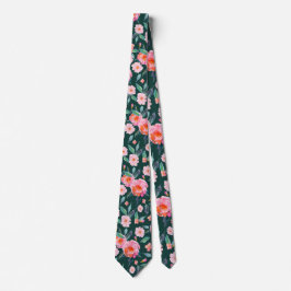 Gravata Casamento de Rosa de Padrão de Emerald Green