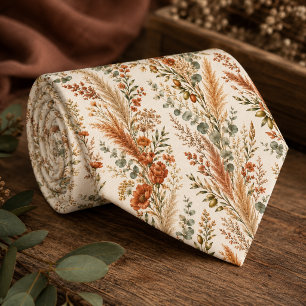 Gravata Casamento de Terracota Pampas Eucalipto