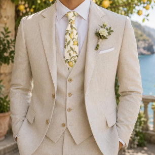 Gravata Casamento de Verão Italiano em Pomar de Citrinos