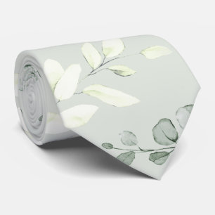 Gravata Casamento de Verde Eucalipto Sage Prata