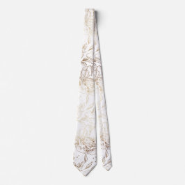 Gravata Casamento Dourado Faux Elegante Drawn Florals
