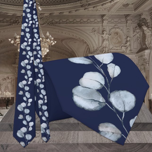 Gravata Casamento Elegante Eucalyptus Azul e marinho (Criador carregado)