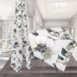 Gravata Casamento Eucalipto Verde com Anêmonas Brancas