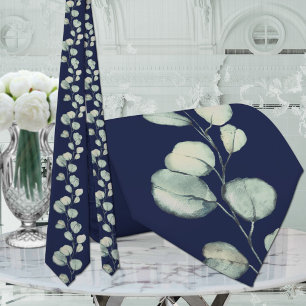 Gravata Casamento Eucalipto Verde Marinho