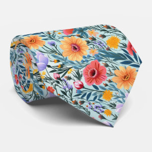 Gravata Casamento Floral Azul