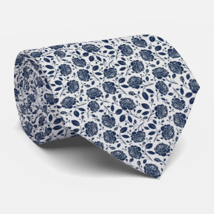 Gravata Casamento Floral Azul-Cinza-Luz, Profissional