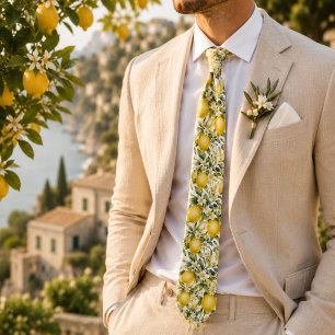 Gravata Casamento Floral de Limão Amalfi