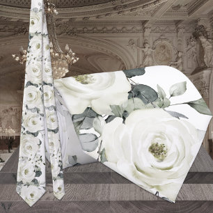 Gravata Casamento Floral dos Rosas de Desdemona Branco Pur