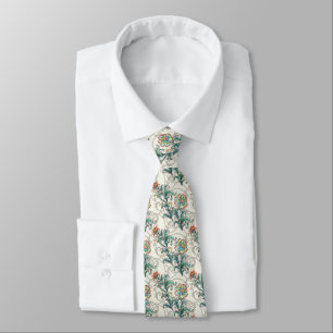 Gravata Casamento Floral Dourado Barroco Elegante