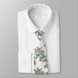 Gravata Casamento Floral Dourado Barroco Elegante 