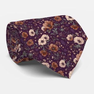 Gravata Casamento Floral Personalizado Vintage Plum Burgun