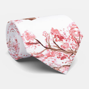 Gravata Casamento Floral Rosa-Rosa Sakura florescente
